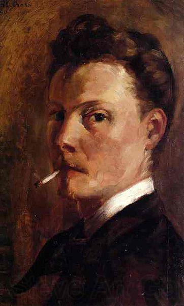 Henri-Edmond Cross Self-Portrait with Cigarette. France oil painting art